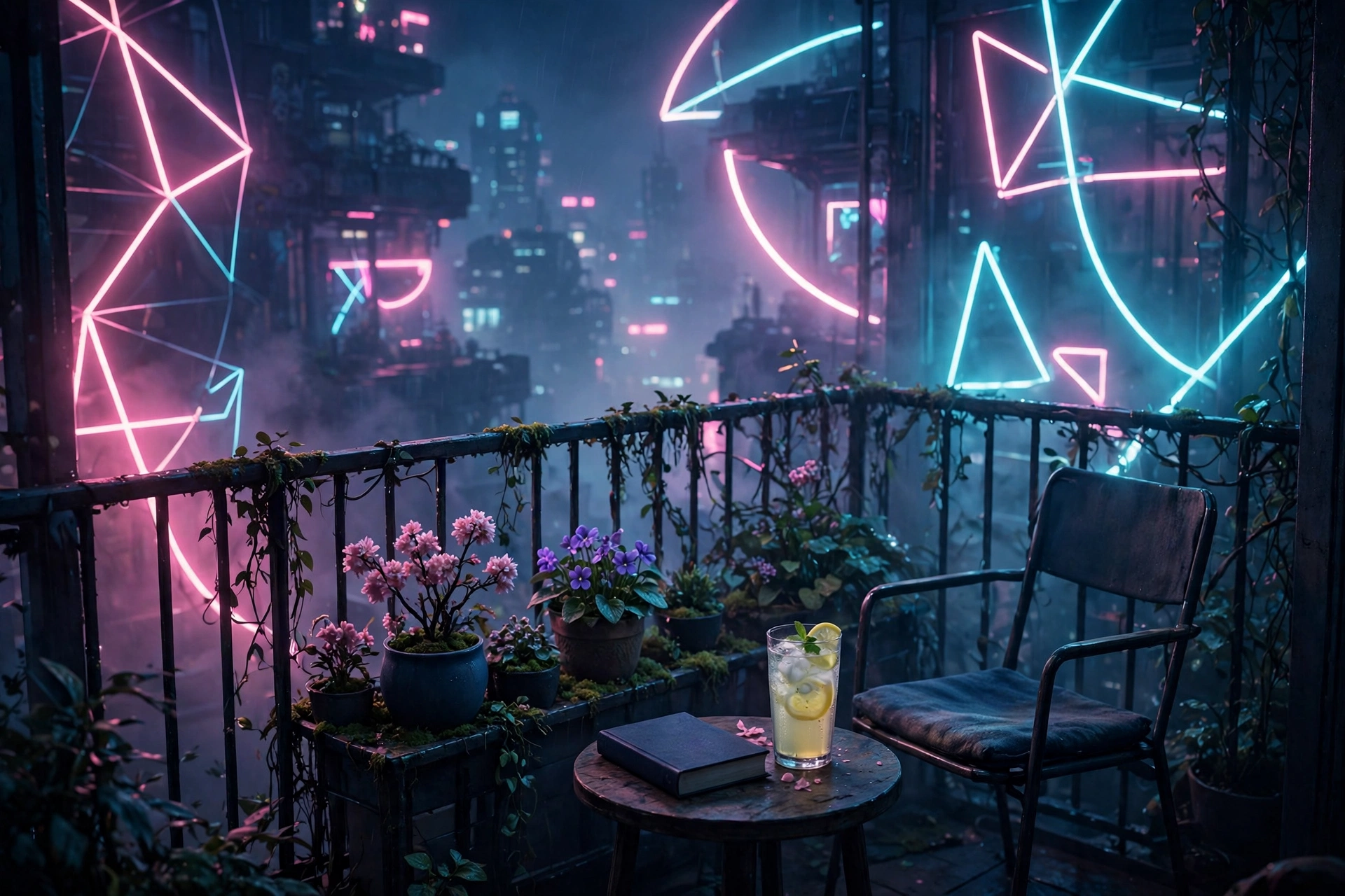 赛博朋克风 · 花园阳台