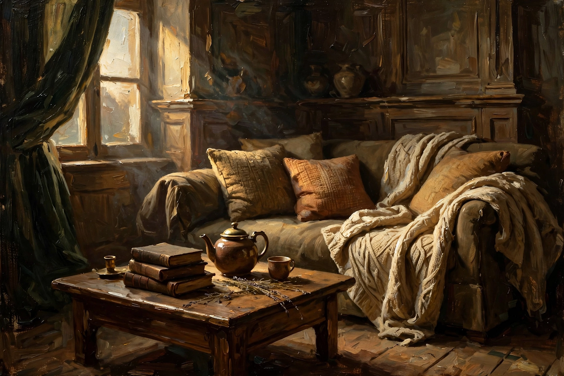 油画古典风 · 温馨客厅