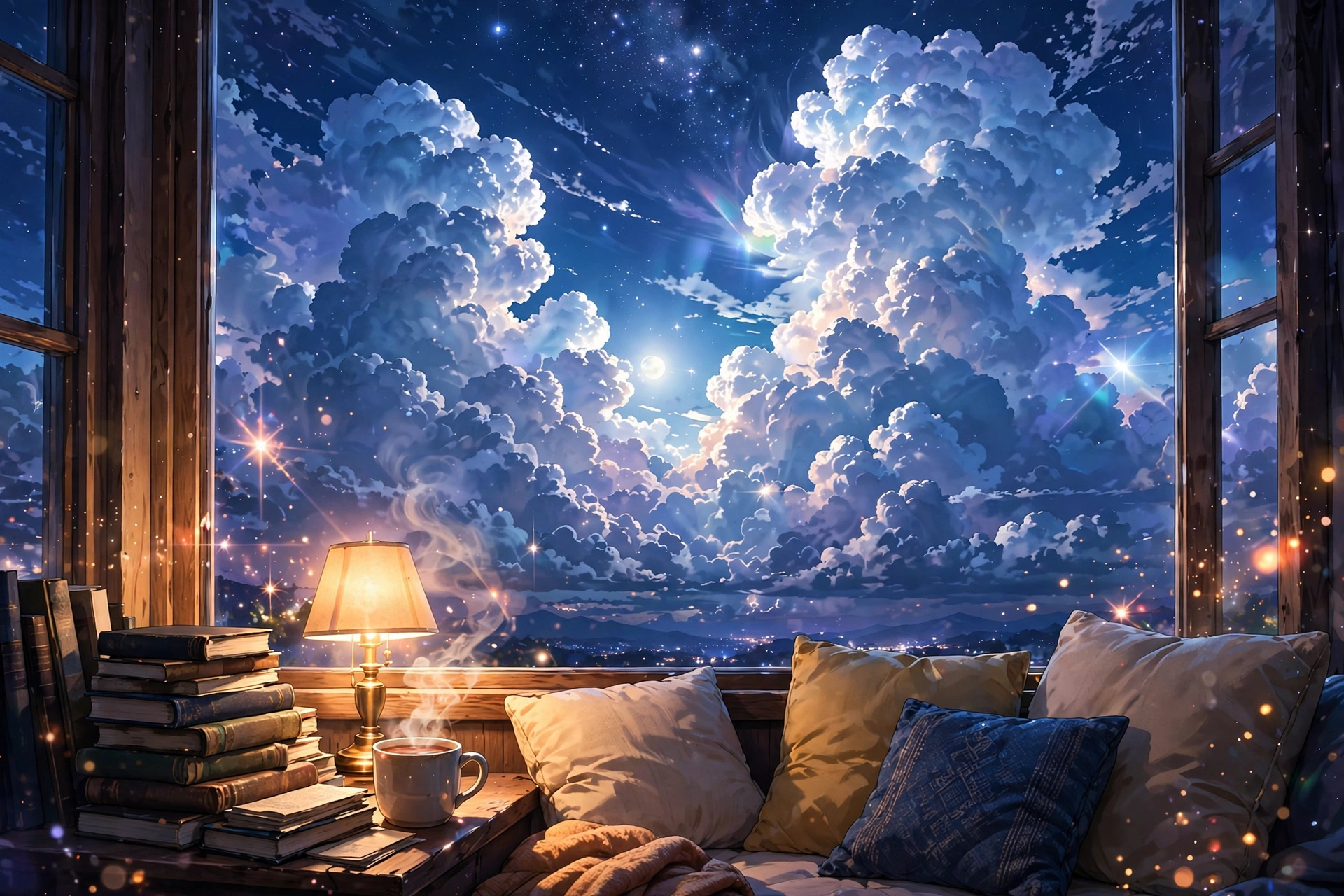 新海诚风 · 夜晚窗边